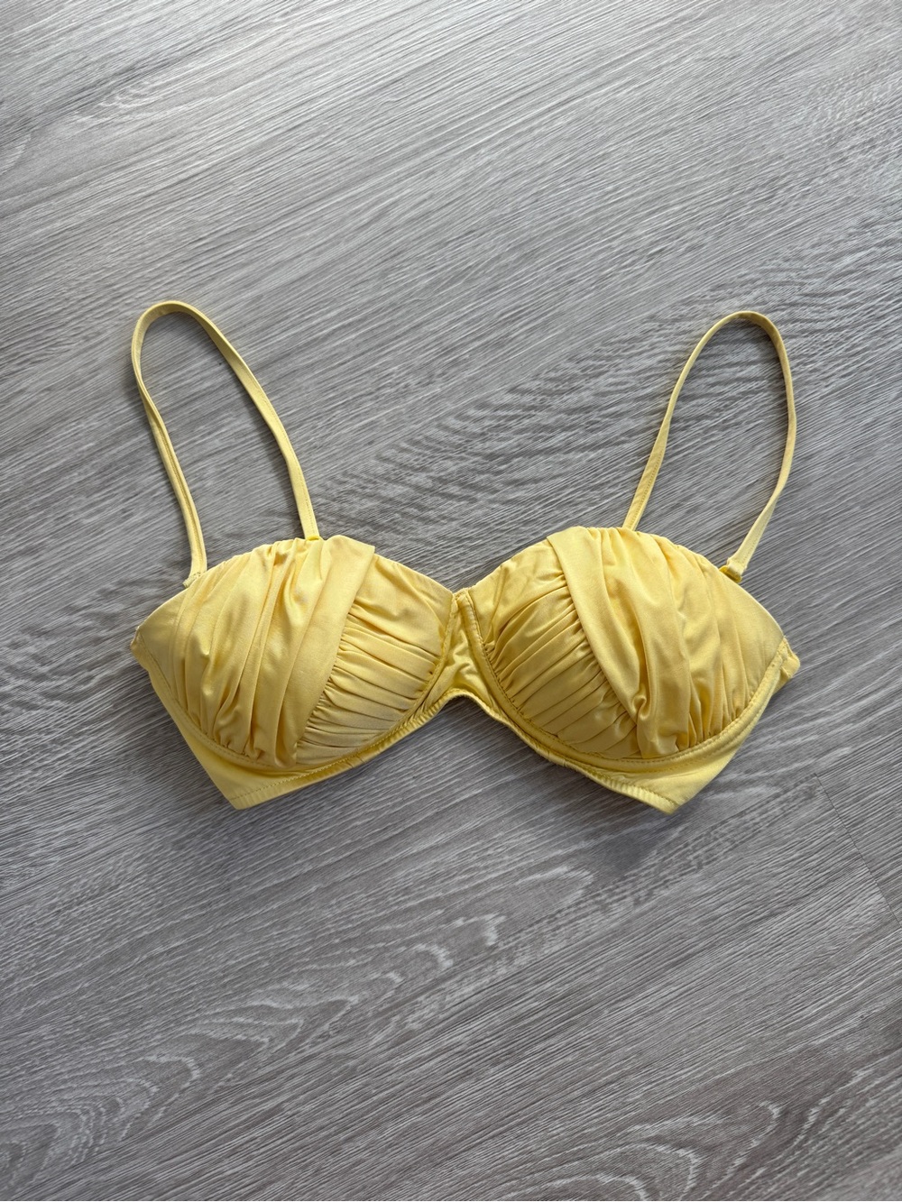 Isola / Seafolly Yellow Rouleau Ruched Underwire Balconette Bikini Top
